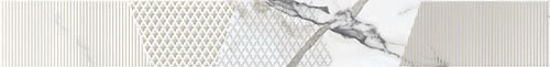 Бордюры Керлайф Arabescato Bianco, цвет белый, поверхность глянцевая, прямоугольник, 75x630