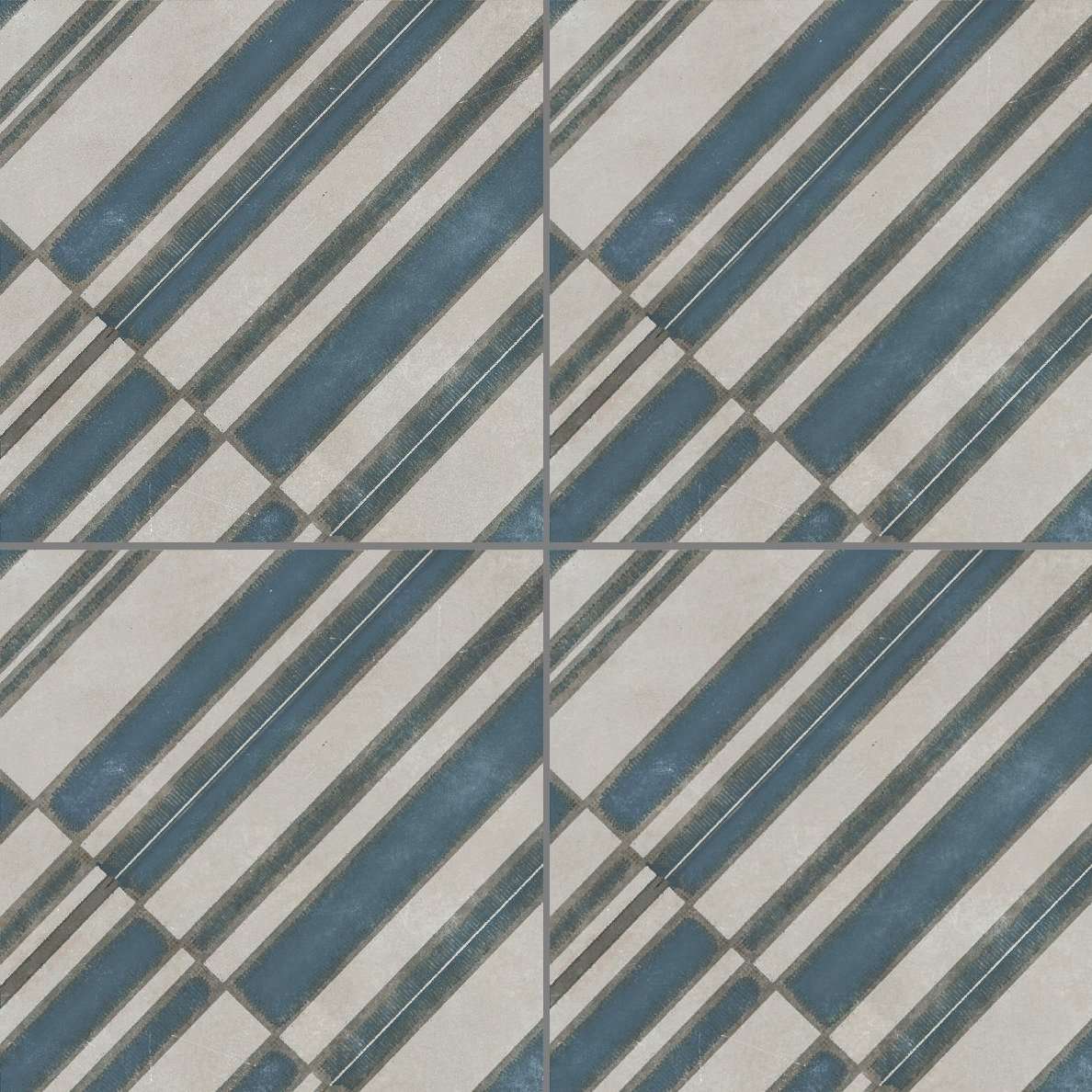 Керамогранит Mutina Azulej Diagonal Grigio PUA29, цвет разноцветный, поверхность матовая, квадрат, 200x200