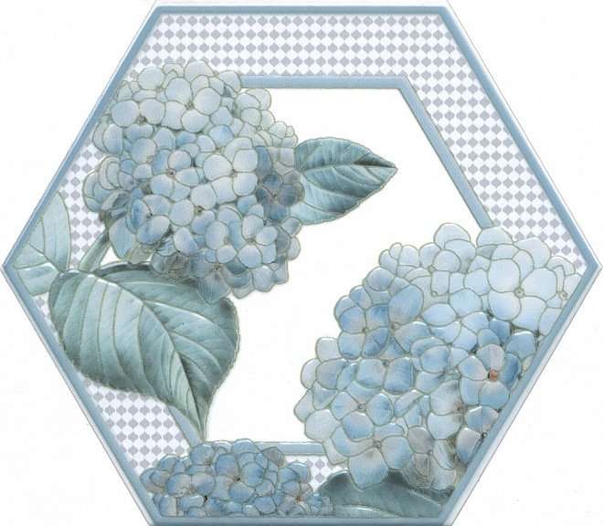 Декоративные элементы Kerama Marazzi Декор Аньет HGD\A301\24001, цвет голубой, поверхность матовая, прямоугольник, 200x231