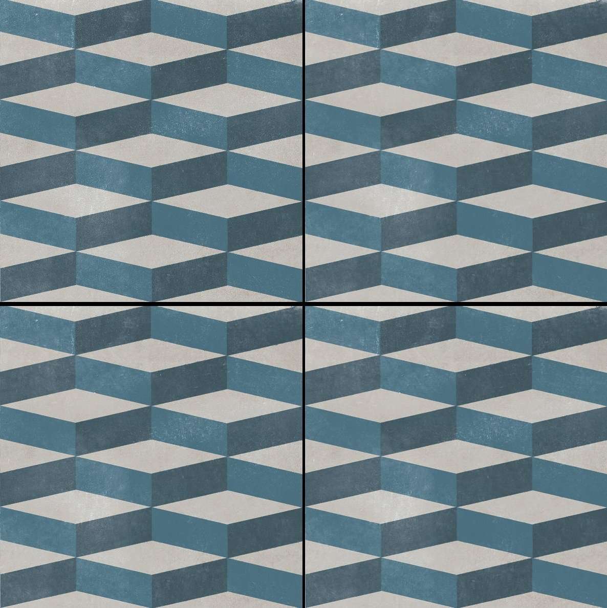 Керамогранит Mutina Azulej Cubo Grigio PUA25, цвет разноцветный, поверхность матовая, квадрат, 200x200