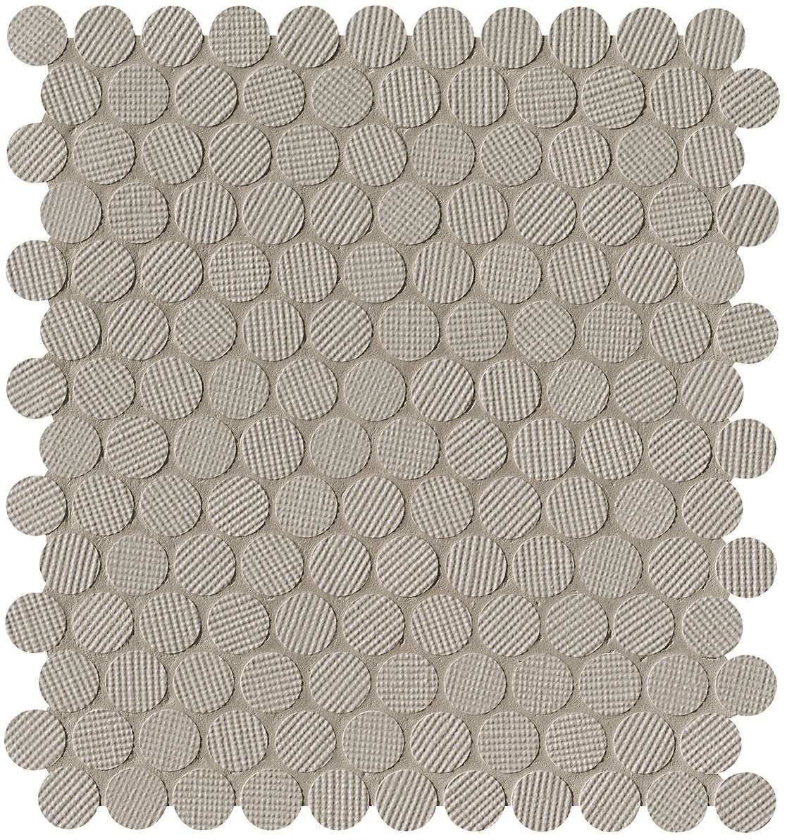 Мозаика Fap Milano&Wall Tortora Round Mosaico fNVV, цвет бежевый, поверхность матовая, квадрат, 295x325