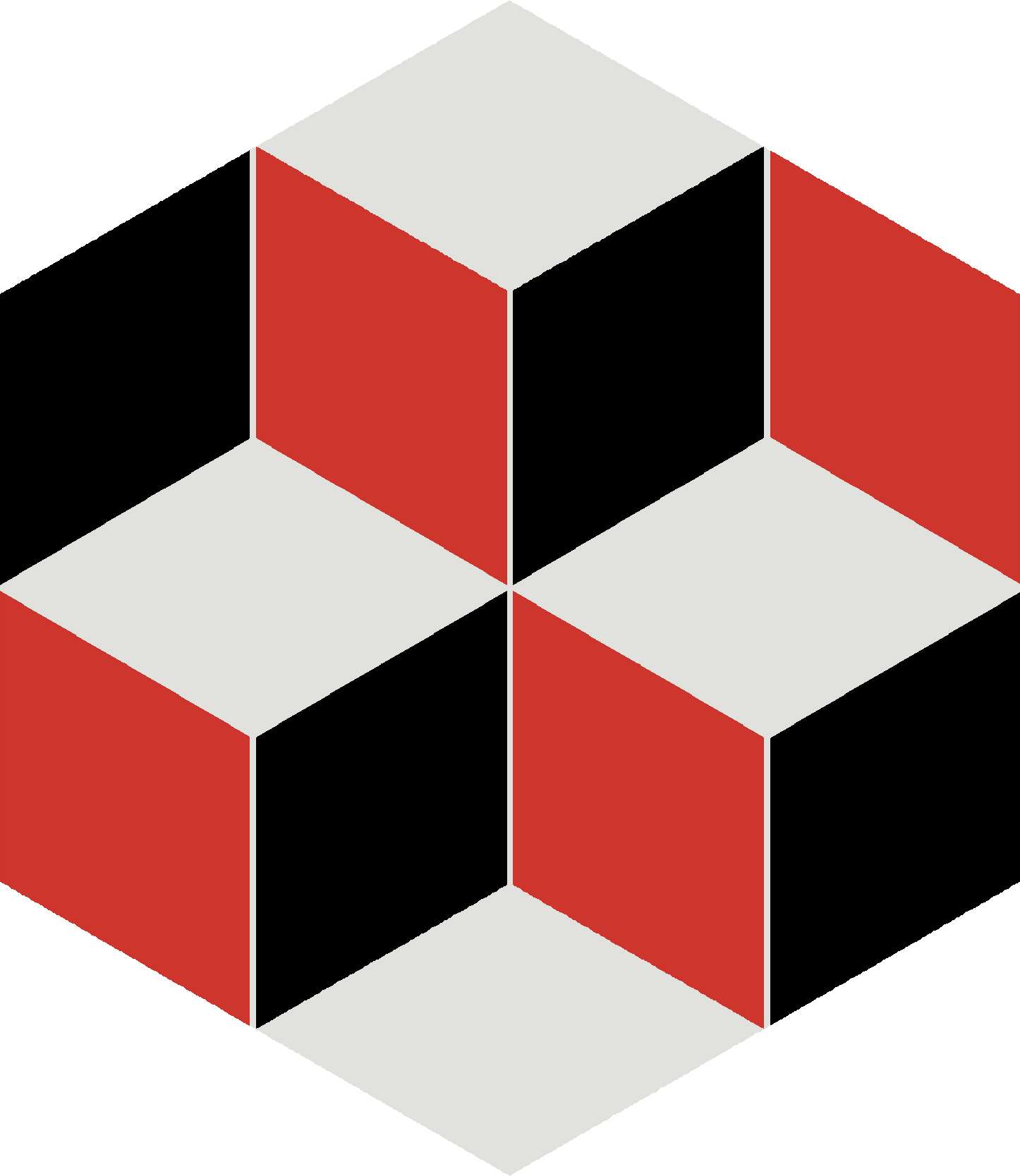 Декоративные элементы Kerama Marazzi Кальсада 2 VT\A284\SG1010, цвет белый чёрный красный, поверхность натуральная, шестиугольник, 104x120