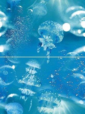 Панно Муза-Керамика Medusa P2D236, цвет голубой, поверхность глянцевая, прямоугольник, 300x400