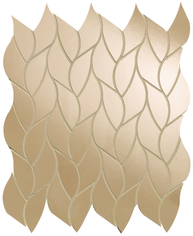 Мозаика Fap Roma Gold Onice Miele Leaves Mosaico fQMT, цвет коричневый, поверхность глянцевая, прямоугольник, 259x309
