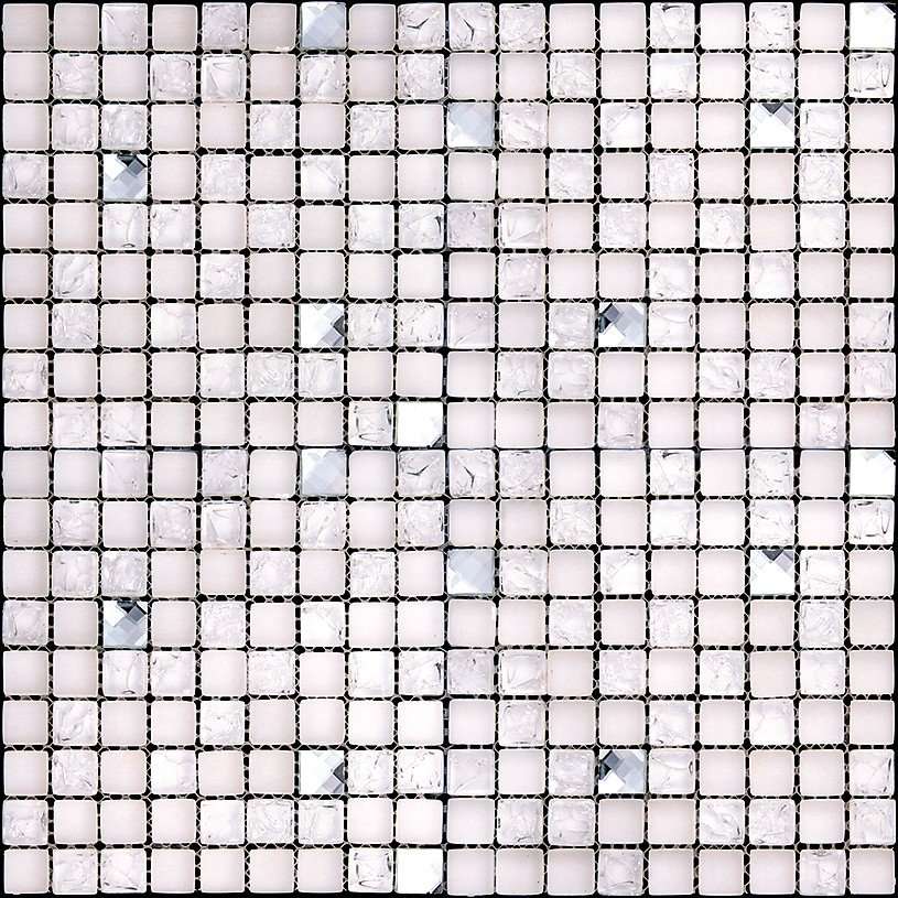 Мозаика Natural Mosaic ICE-13 (Стекло), цвет серый, поверхность глянцевая, квадрат, 298x298