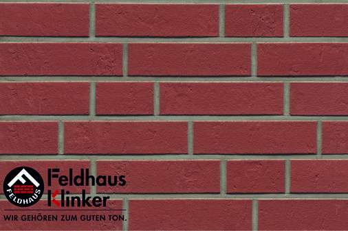 Клинкер Feldhaus Klinker Accudo Carmesi R711DF14, цвет терракотовый, поверхность матовая, под кирпич, 52x240