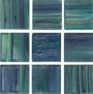 Мозаика Irida Space И20.166(6), цвет зелёный синий, поверхность глянцевая, квадрат, 327x327