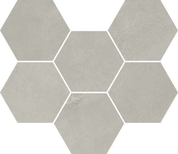 Мозаика Italon Continuum Silver Mosaico Hexagon 620110000188, цвет серый, поверхность матовая, шестиугольник, 250x290