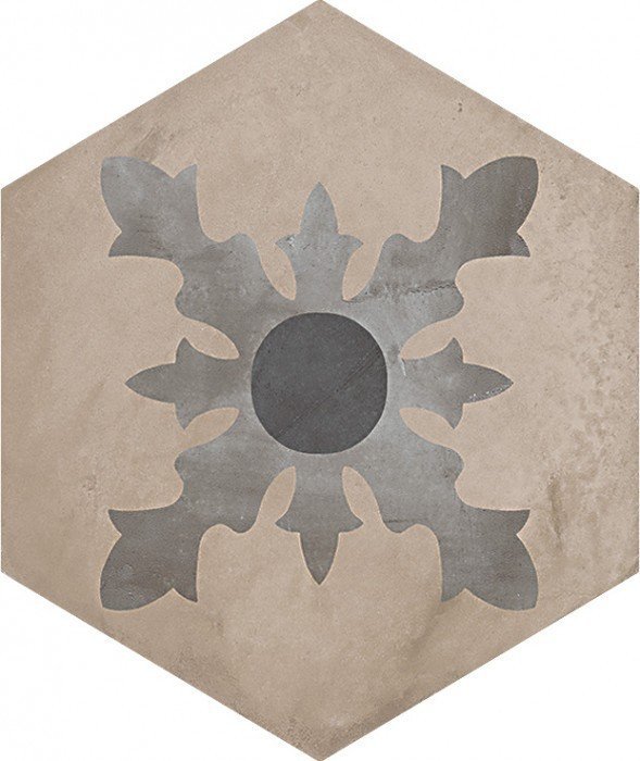 Керамогранит Marca Corona Terra Card Esagonо Vers. F 0408, цвет серый, поверхность матовая, прямоугольник, 216x250