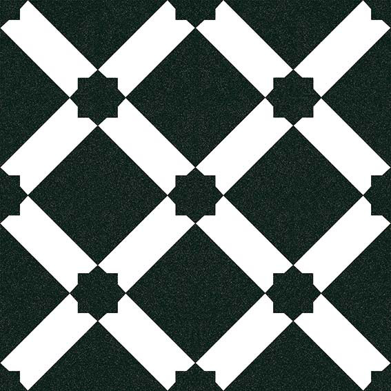 Декоративные элементы Vives 1900 Palau Grafito, цвет чёрно-белый, поверхность матовая, квадрат, 200x200