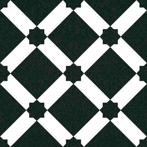 Декоративные элементы Vives 1900 Palau Grafito, цвет чёрно-белый, поверхность матовая, квадрат, 200x200