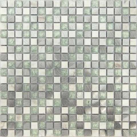 Мозаика Caramelle Mosaic Naturelle Everest New 8mm, цвет серый, поверхность глянцевая, квадрат, 305x305