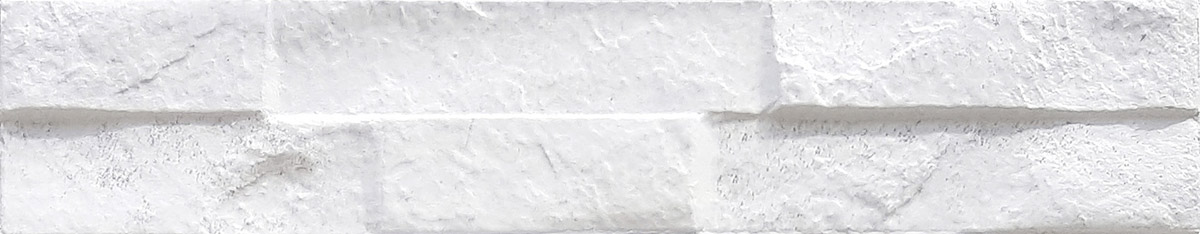 Керамогранит Keradom Rock White, цвет белый, поверхность 3d (объёмная), прямоугольник, 75x385