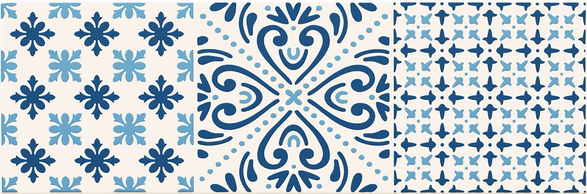 Декоративные элементы Tubadzin Avignon Cobalt 2, цвет синий, поверхность глянцевая, прямоугольник, 148x448