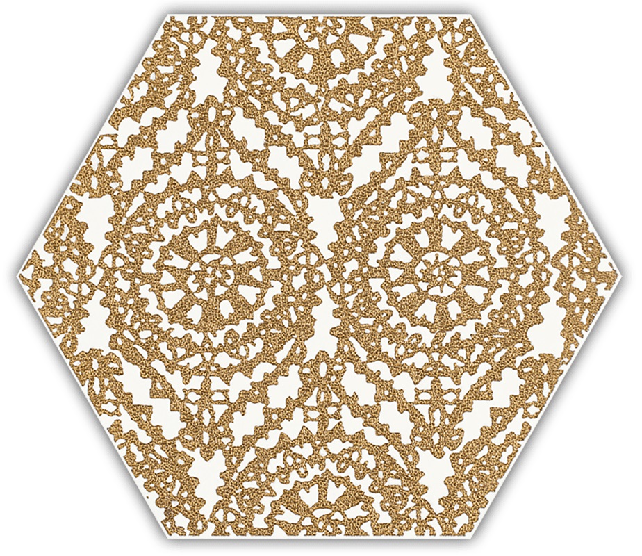 Декоративные элементы Paradyz Shiny Lines Gold Heksagon Inserto A, цвет жёлтый, поверхность матовая, прямоугольник, 171x198