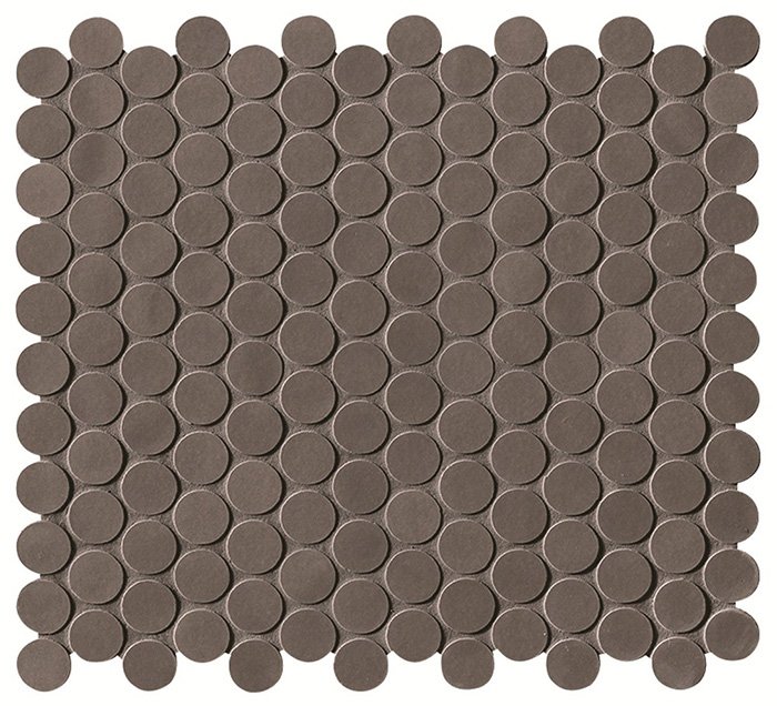 Мозаика Fap Boston Argilla Mosaico Round FK5U, цвет коричневый, поверхность матовая, круг и овал, 295x325