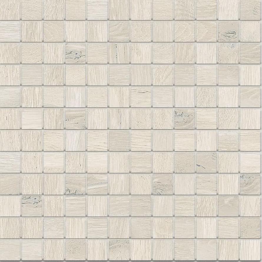 Мозаика Monocibec Woodtime Abete Bianco Mos (2,5X2,5) 89528, цвет белый, поверхность матовая, квадрат, 300x300