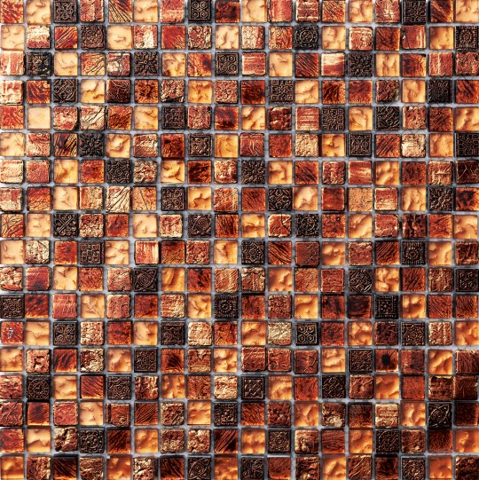 Мозаика Dune Materia Mosaics Hermes 186367, цвет красный, поверхность глянцевая матовая, квадрат, 298x298