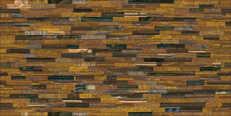 Керамогранит Caramelle Mosaic Marble Eye Of The Tiger Pol, цвет коричневый, поверхность глянцевая полированная, кабанчик, 600x1200
