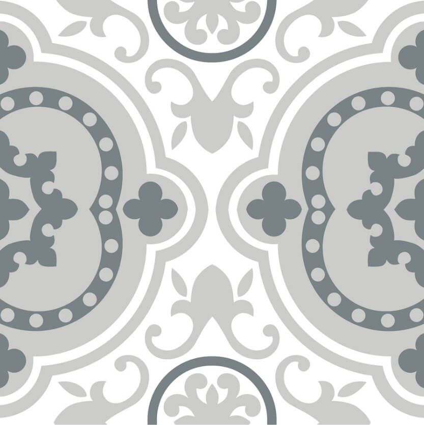 Керамогранит Ce.Si Epoque Rococo, цвет чёрно-белый, поверхность матовая, квадрат, 200x200