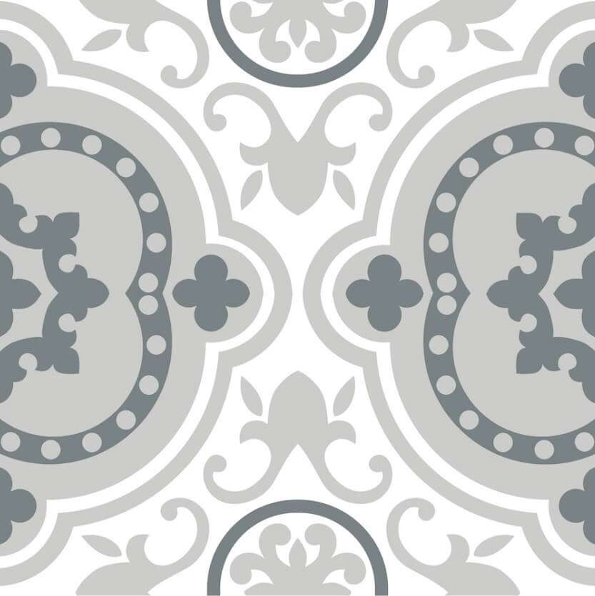 Керамогранит Ce.Si Epoque Rococo, цвет чёрно-белый, поверхность матовая, квадрат, 200x200