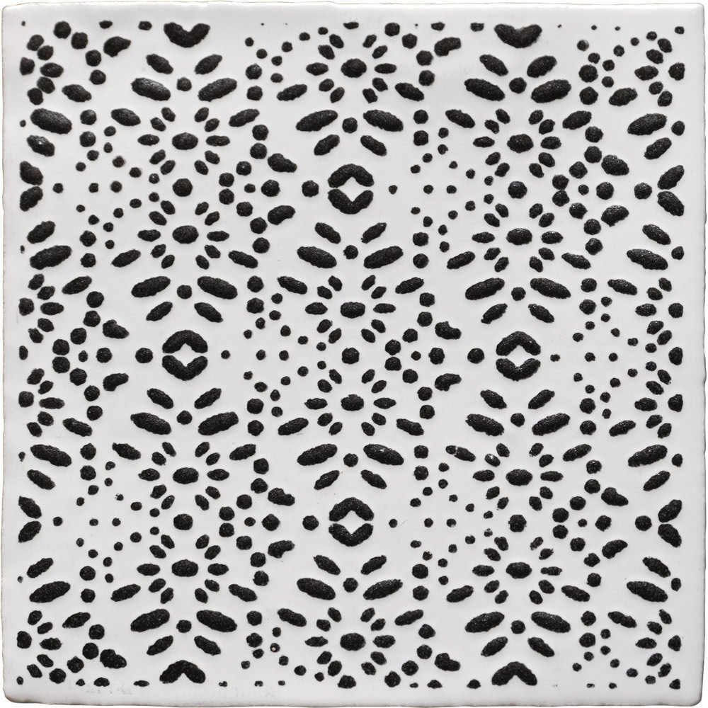 Вставки Self Style Natura Ricami White cna-103, цвет чёрно-белый, поверхность глянцевая, квадрат, 130x130